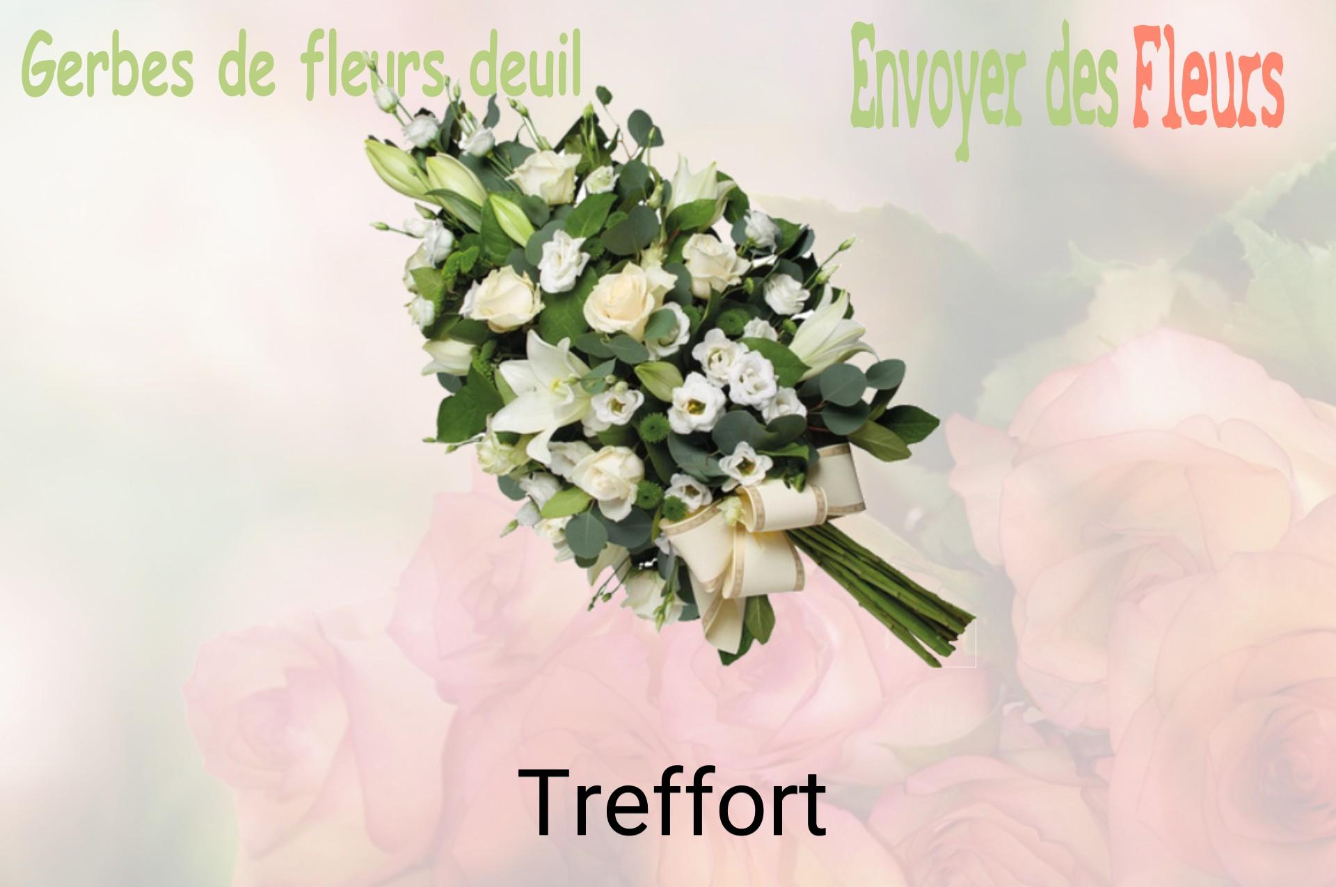Gerbe de fleurs de deuil livrée à Treffort
